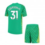 Günstige Fußballtrikots Manchester City Ederson Torwart Kinder Heimtrikot 2023-24 Kurzarm